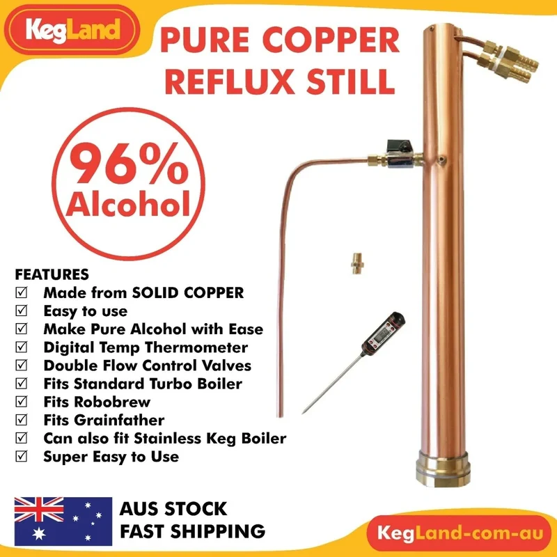 Gen2 - Alcoengine - Copper reflux Still with hose quick disconnects