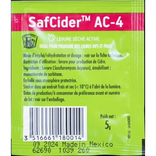 Fermentis | SafCider™ AC-4 | Dry Cider Yeast