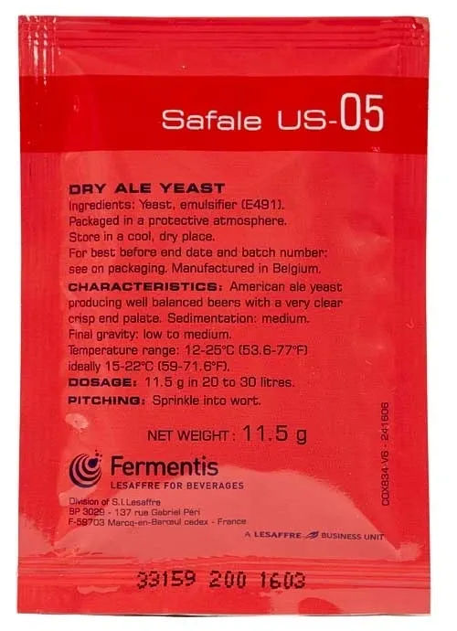 Safale US-05 (dry yeast) 11.5g