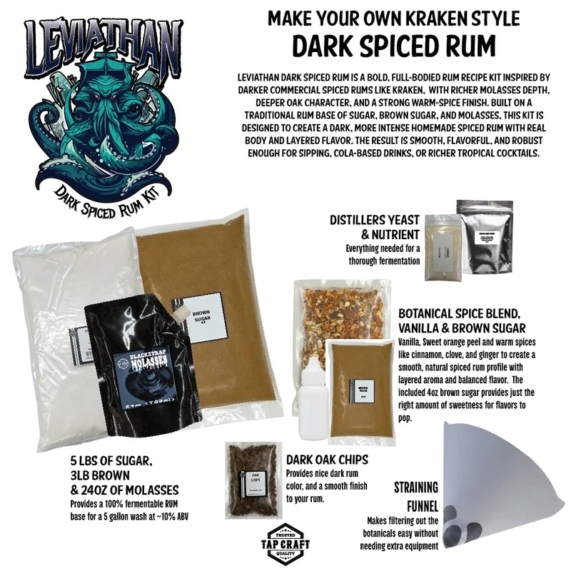 LEVIATHAN Dark Spiced Rum Recipe Kit, 5 Gallon