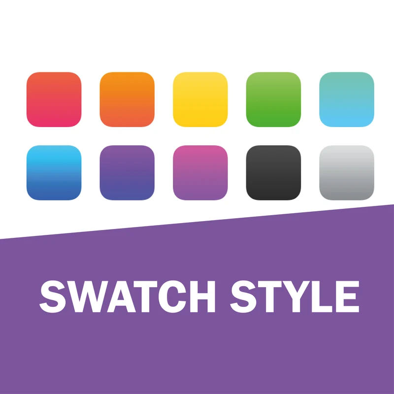 Variants display with swatch and list style