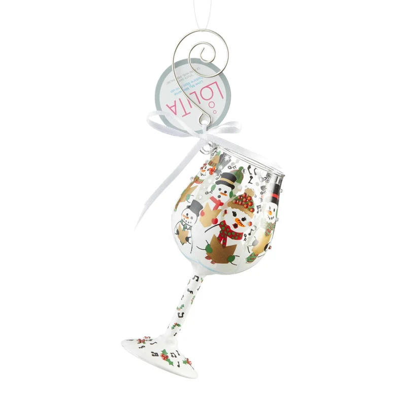 Singing in the Snow Mini Wine Glass Ornament by Lolita®