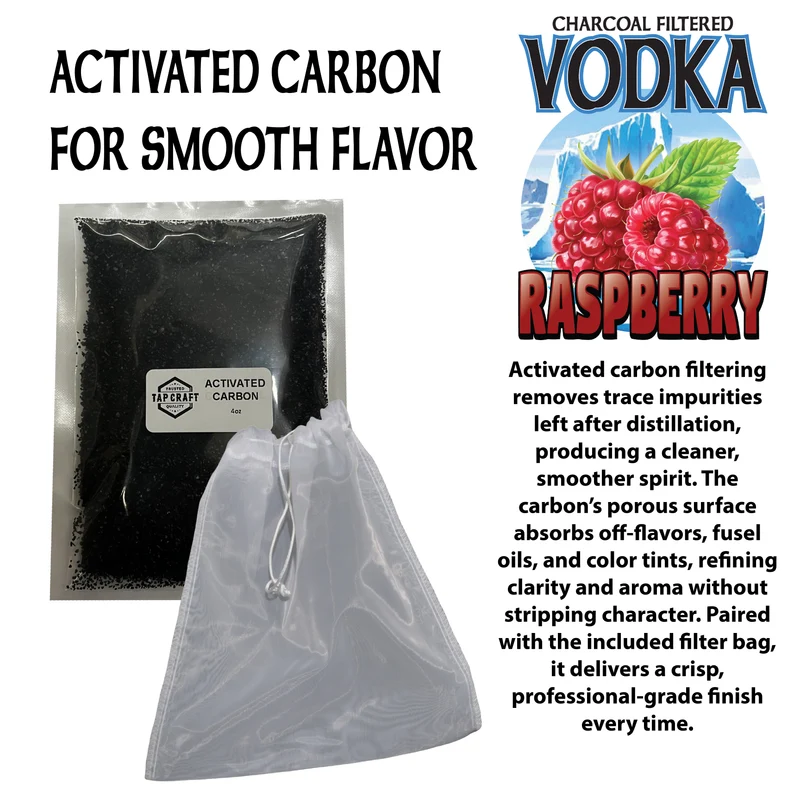 Raspberry Vodka Recipe Kit – DIY Flavored Vodka Kit - Carbon Filtering