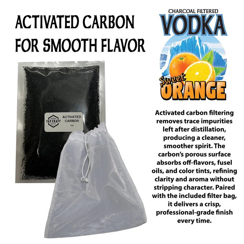 Sweet Orange Vodka Recipe Mash Kit – DIY Flavored Vodka Kit - Carbon Filtering