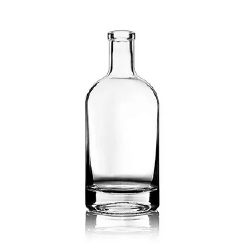 750ml Clear Nordic Spirits Glass Bottles with Bar Top Corks & Shrink Caps 2-Pack