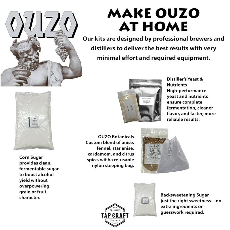 Ouzo Recipe Kit – Greek Anise Liqueur Spirit Making Kit