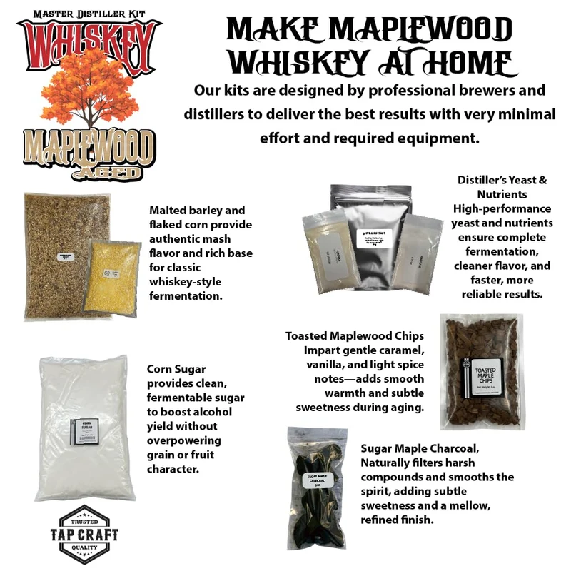 Master Distillers Maplewood Aged Whiskey Recipe Mash Kit
