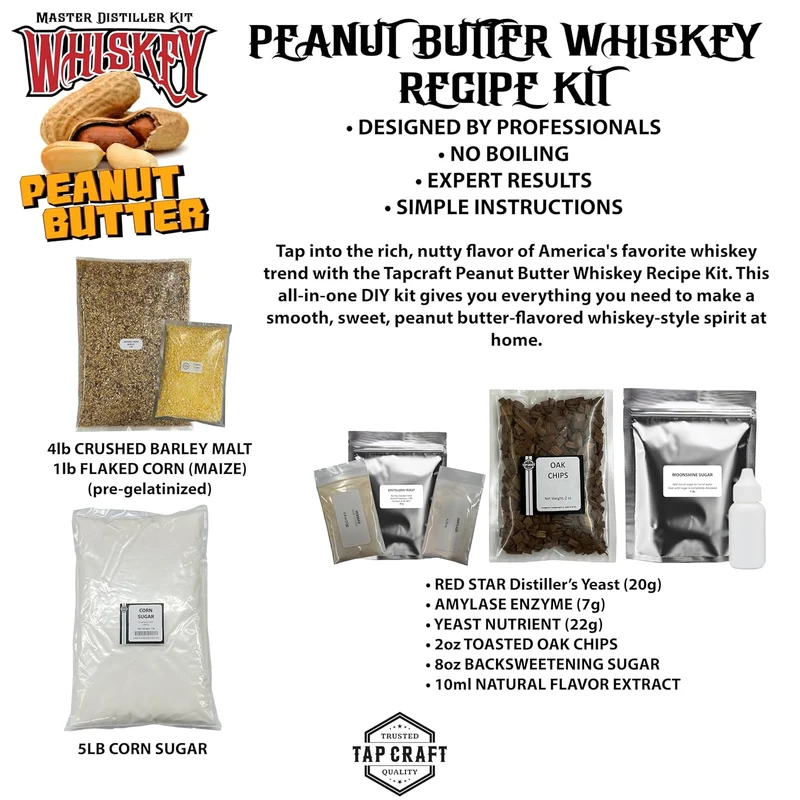 Master Distillers Peanut Butter Whiskey Recipe Mash Kit