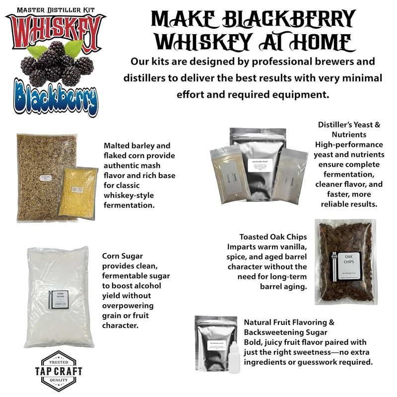 Master Distillers Blackberry Whiskey Recipe Mash Kit