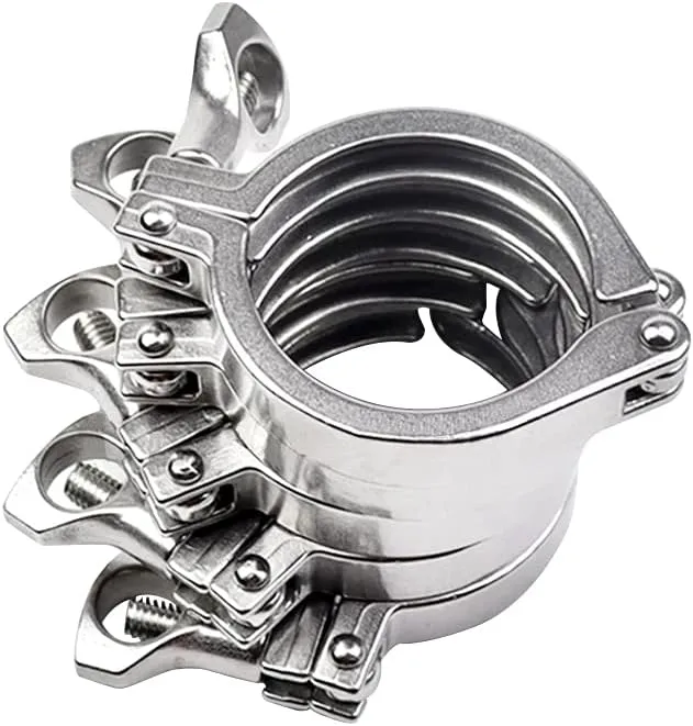1.5" Sanitary Tri Clamp with Gasket - 10 Pack