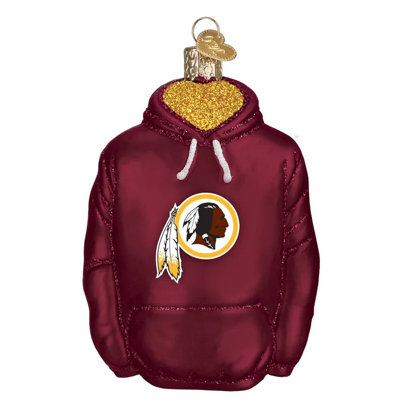 Washington Redskins Hand Blown Glass Hoodie Ornament