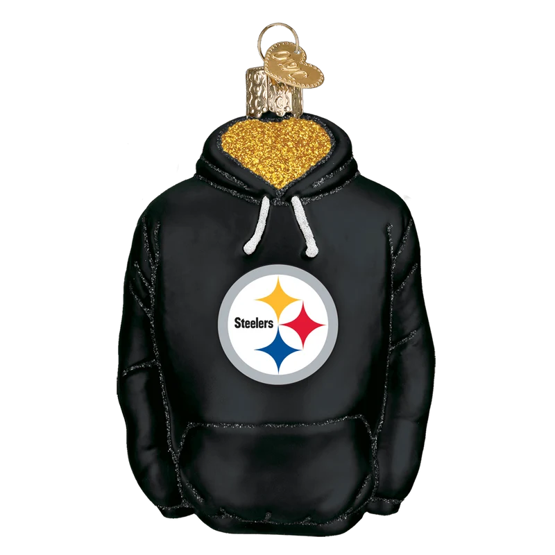 Pittsburgh Steelers Hand Blown Glass Hoodie Ornament