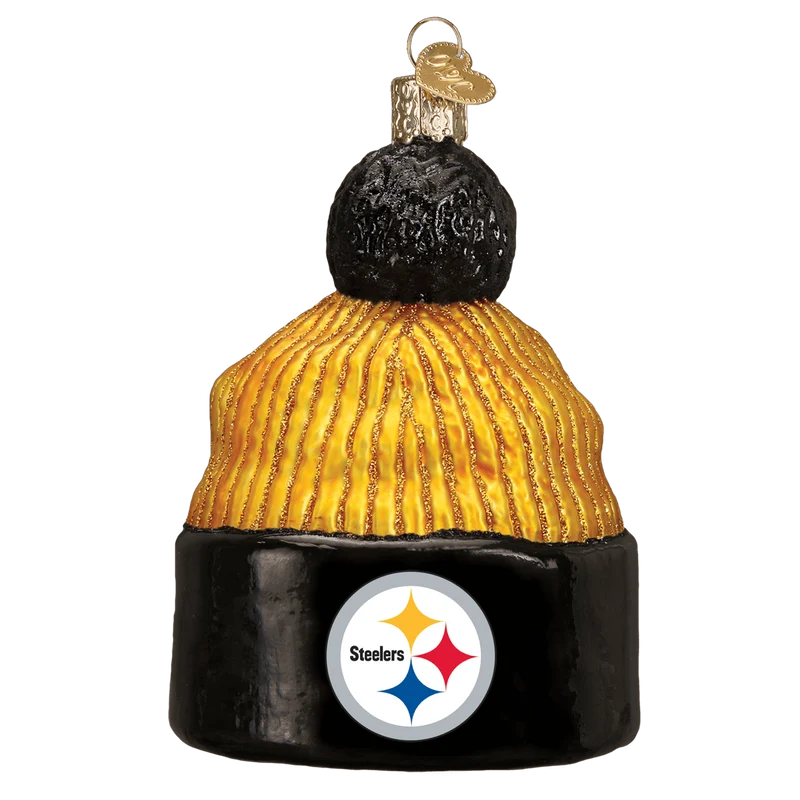 Pittsburgh Steelers Hand Blown Glass Beanie Ornament