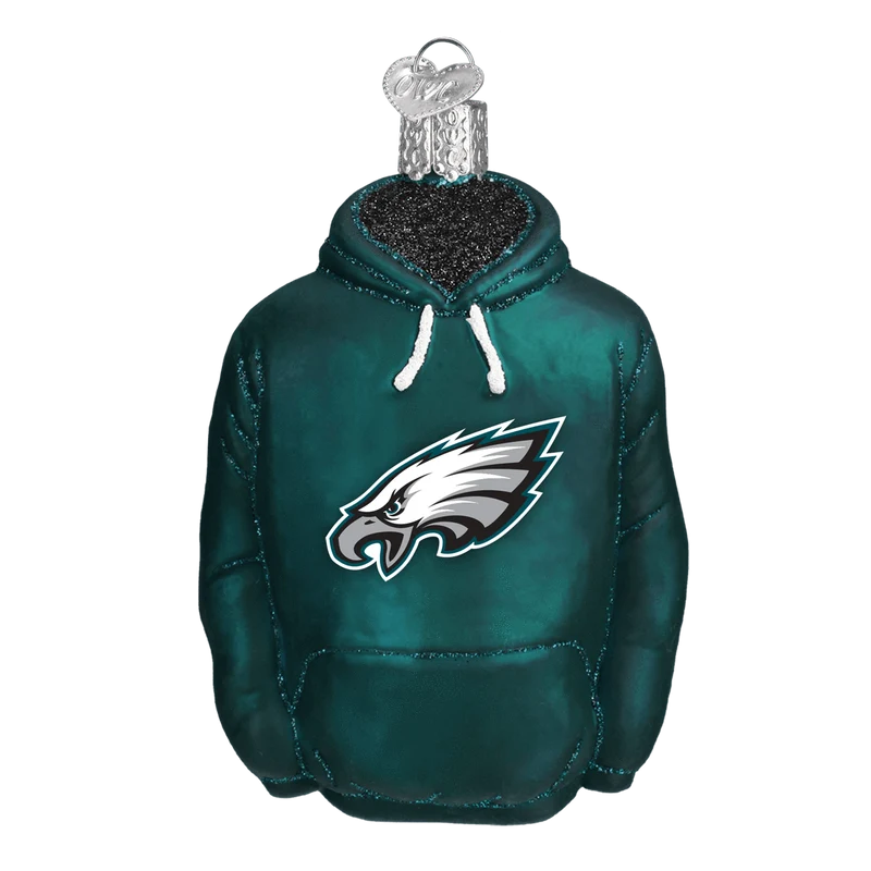 Philadelphia Eagles Hand Blown Glass Hoodie Ornament