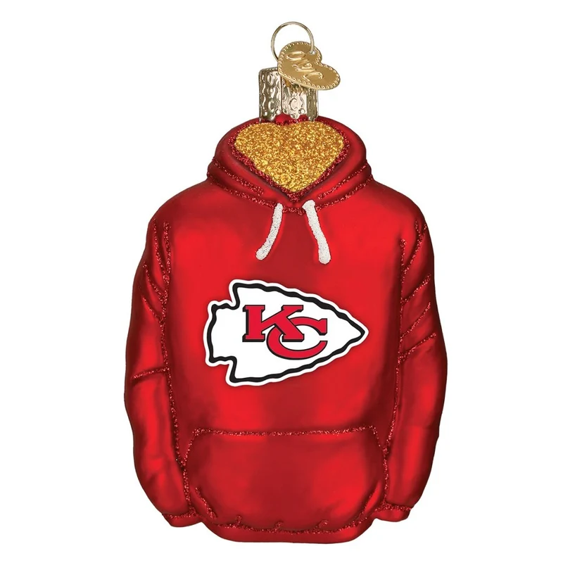 Kansas City Chiefs Hand Blown Glass Hoodie Ornament