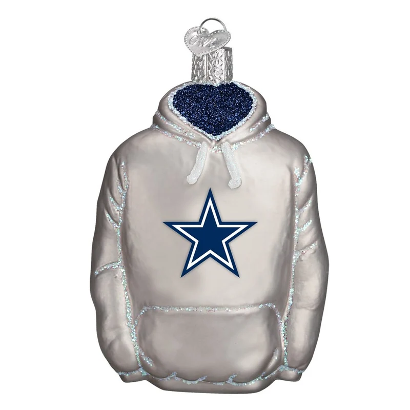 Dallas Cowboys Hand Blown Glass Hoodie Ornament