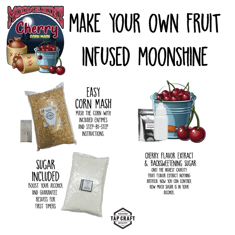 Complete Cherry Moonshine Mash Recipe Kit