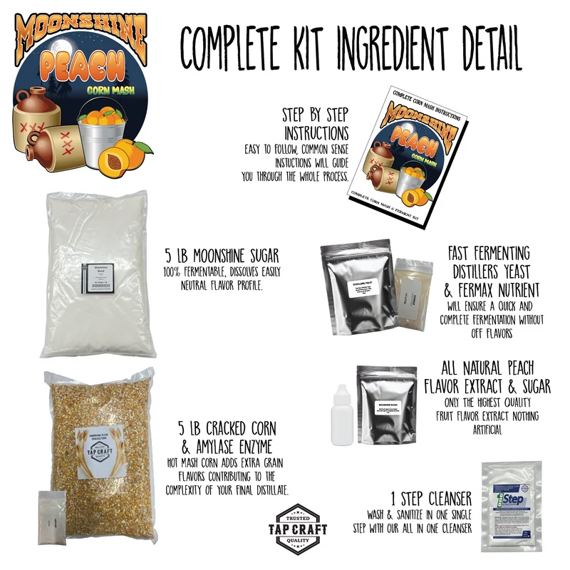Complete Peach Moonshine Mash Recipe Kit