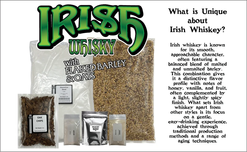 Complete Malted Barley, Specialty Grain Irish Whiskey Mash and Fermentation Kit