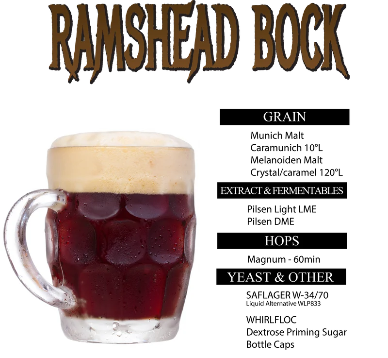 Traditional BOCK LAGER Extract Beer Brewing recipe Homebrew kit Malt & hops