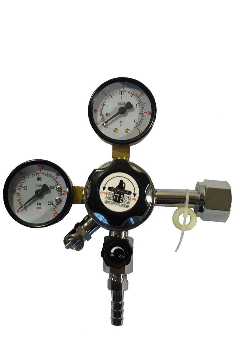 CO2 Regulator with 2-Way Manifold & Tubing for Dual Tap Beer Kegerator