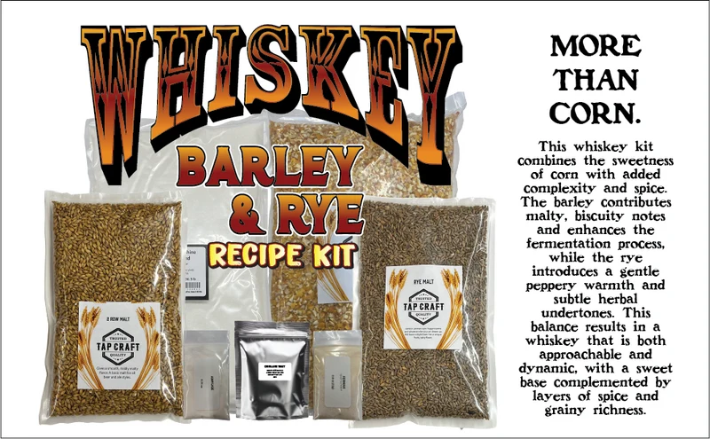 Complete Cracked Corn, Malted Barley & Rye Whiskey Mash & Fermentation Kit