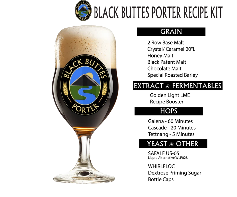 Black Buttes Porter 5 Gallon Home Brew Recipe Kit