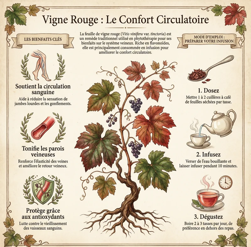 Vigne rouge feuilles