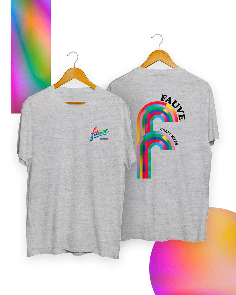 T-shirt Fauve Gris Chiné
