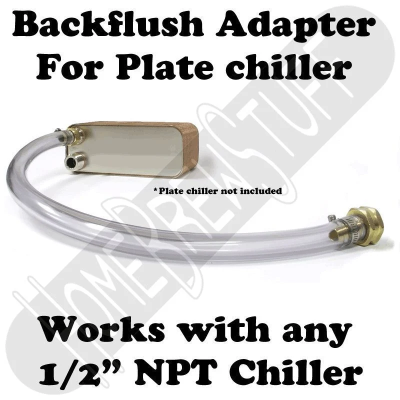 Back-Flush Cleaning Adapter for Beer Wort Plate Chiller