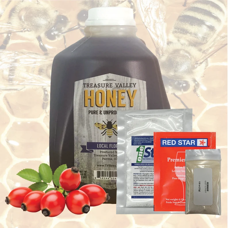 One Gallon Honey Rhodomel (Rose) Mead Recipe Refill Kit