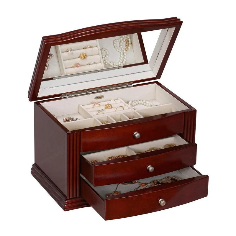Georgia Wooden Jewelry Box in Walnut Finish