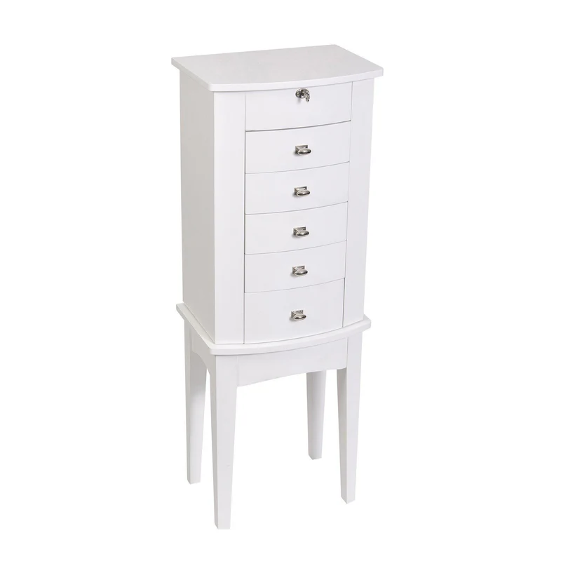Hadley Wooden Jewelry Armoire in White