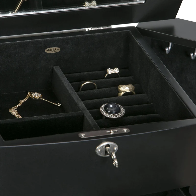 Paxton Wooden Jewelry Armoire in Java Finish