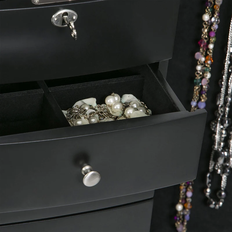 Paxton Wooden Jewelry Armoire in Java Finish