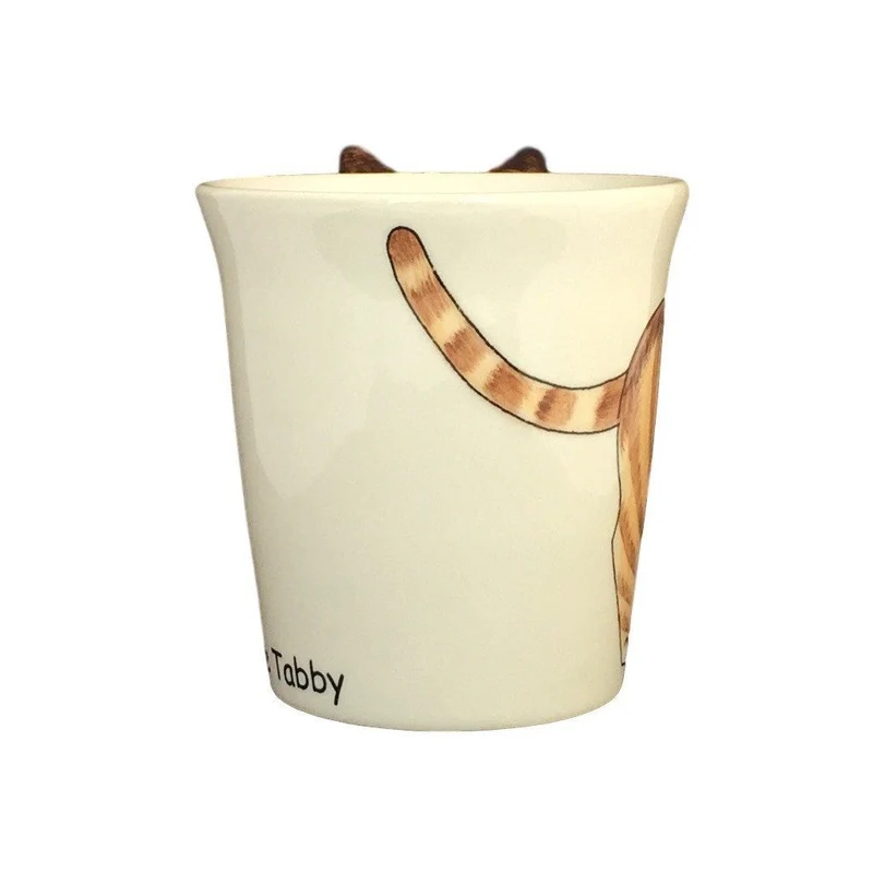 Orange Tabby Cat Hand Painted Coffee Mug