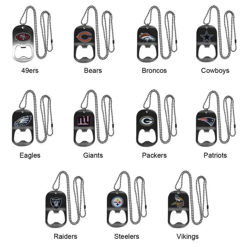 NFL Personalized Necklace Bottle Opener