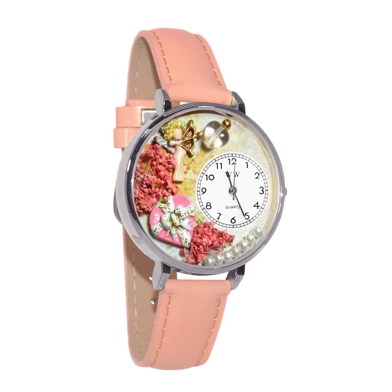 Valentine's Day Watch (Pink) in Silver (Large)