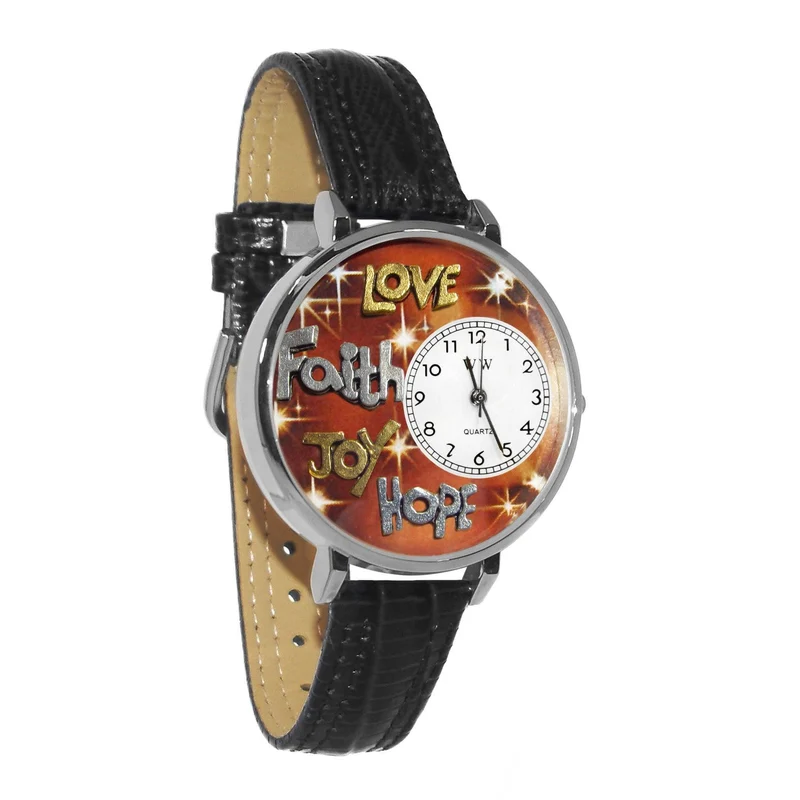 Faith Hope Love Joy in Silver (Large)