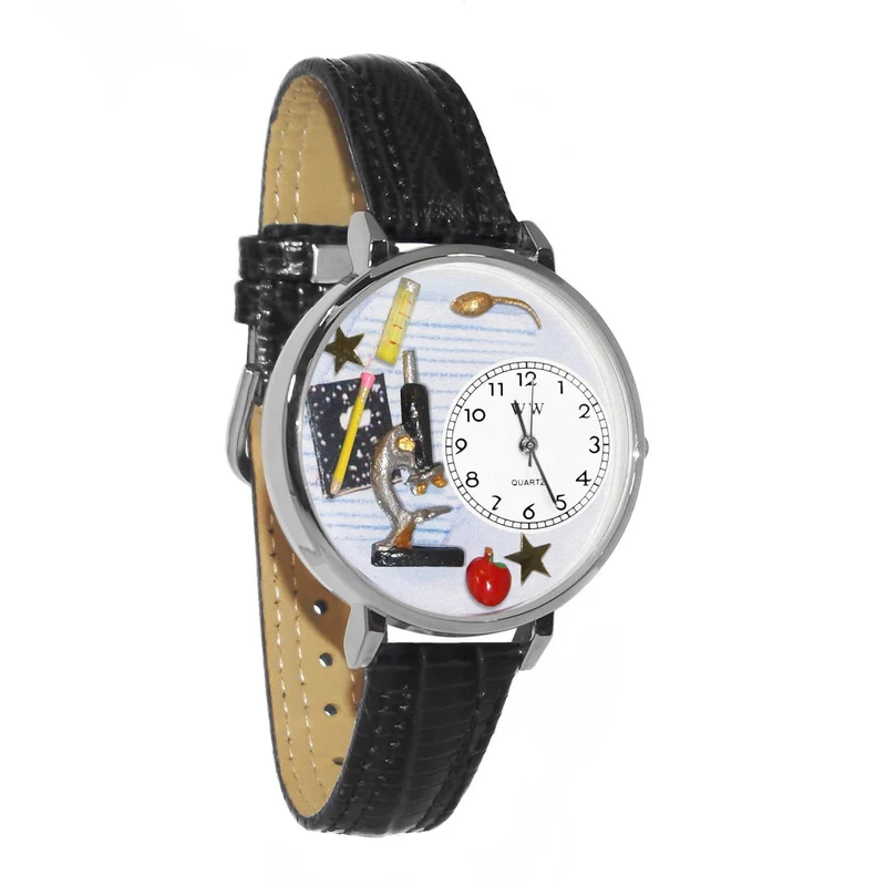 Science Teacher Watch in Silver (Large)