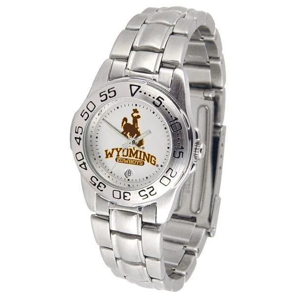 Wyoming Cowboys Ladies Steel Band Sports Watch