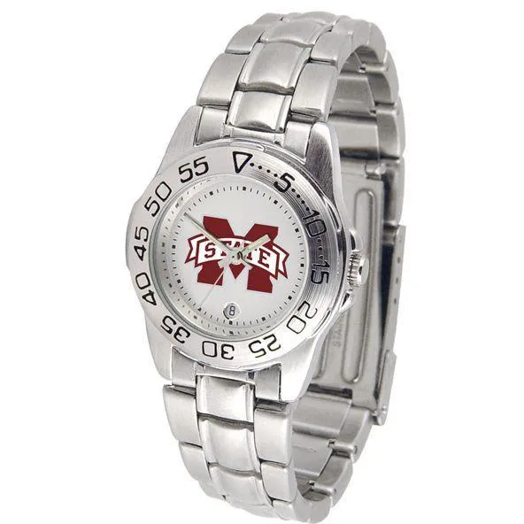 Mississippi State Bulldogs Ladies Steel Band Sports Watch