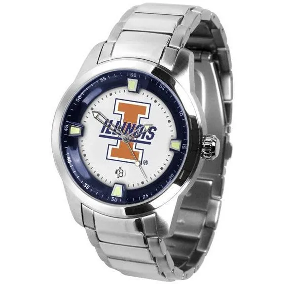 Illinois Fighting Illini Men's Titan Stainless Steel Band Watch