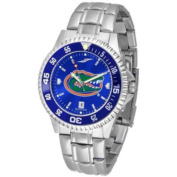Florida Gators Mens Competitor AnoChrome Steel Band Watch w/ Colored Bezel