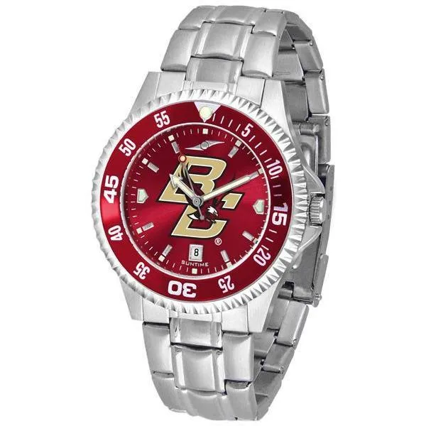 Boston College Eagles Mens Competitor AnoChrome Steel Band Watch w/ Colored Bezel