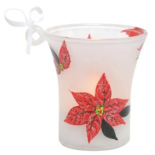 Mini-candle Poinsettia Ornament by Lolita®
