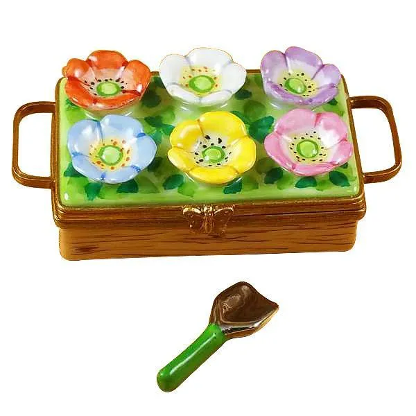 Flower Box With Spade Limoges Box by Rochard™