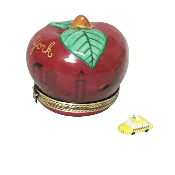 I Love New York Apple with Taxi Limoges Box by Rochard™