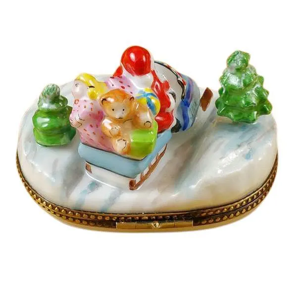 Santa On Snowmobile Limoges Box by Rochard™