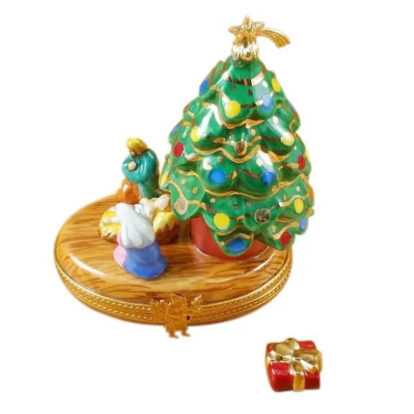 Christmas Tree With Nativity Limoges Box by Rochard™